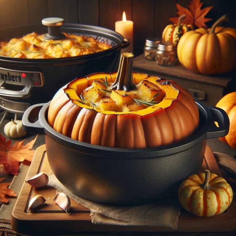 Zucca Ripiena Cotta nella Dutch Oven